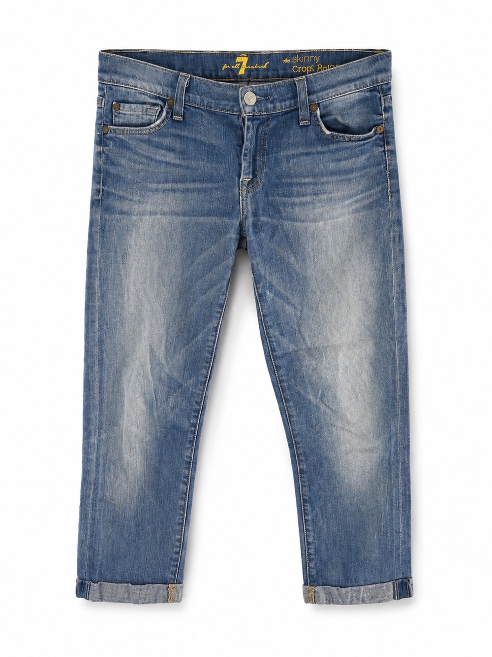7 For All Mankind The Skinny Crop & Roll Stretch Jeans 26